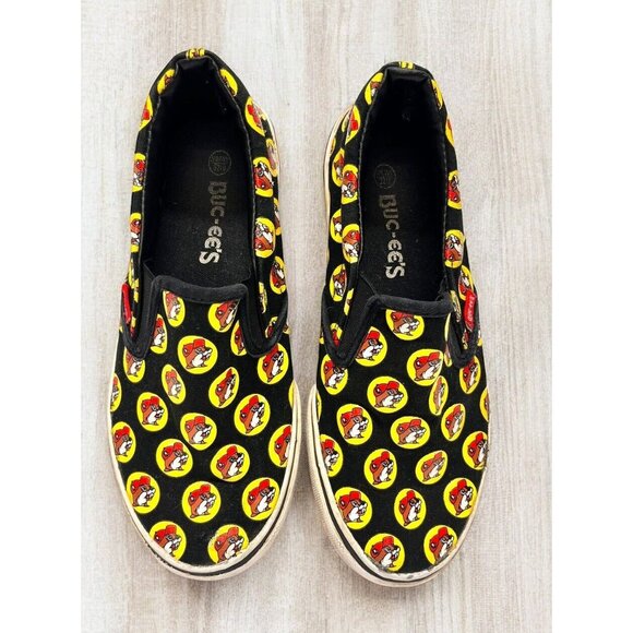Buc-ees Shoes Slip-on Sneakers Beaver Logo Print Mens 6 See Photos For Size - Picture 3 of 10